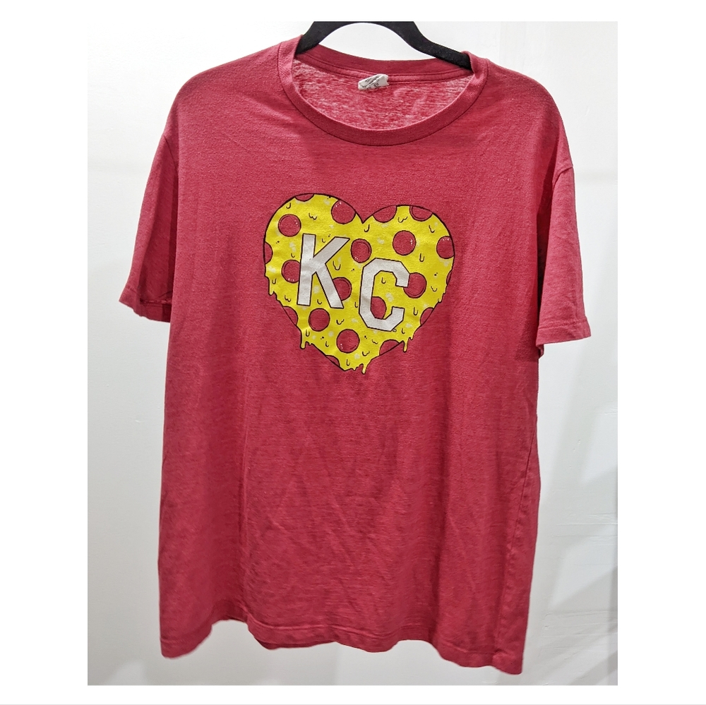 Charlie Hustle Minsky's Pizza KC Heart t-shirt. Size L & XL.